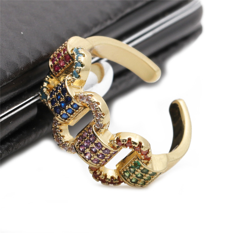 Fashion Colorful Zircon Adjustable Ring display picture 11