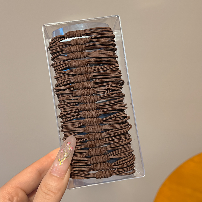 Cuerdas de cabeza de alta sensación multi-círculo de goma cuerdas de cabello de cabello de cola de caballo de alto anillo de cabello de alta elasticidad cubierta de cuero al por mayor