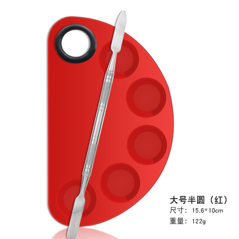 Mini maquillaje de Acero Inoxidable base de uñas de arte paleta al por mayor anillo de tamaño pequeño anillo de maquillaje paleta traje