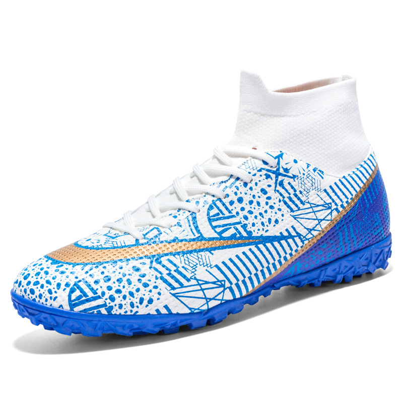 Transfronterizo nuevos deportes transpirables de alta superior TF zapatos de fútbol de uñas largas zapatos de entrenamiento de competencia para niños ligeros hombres y mujeres más tamaño