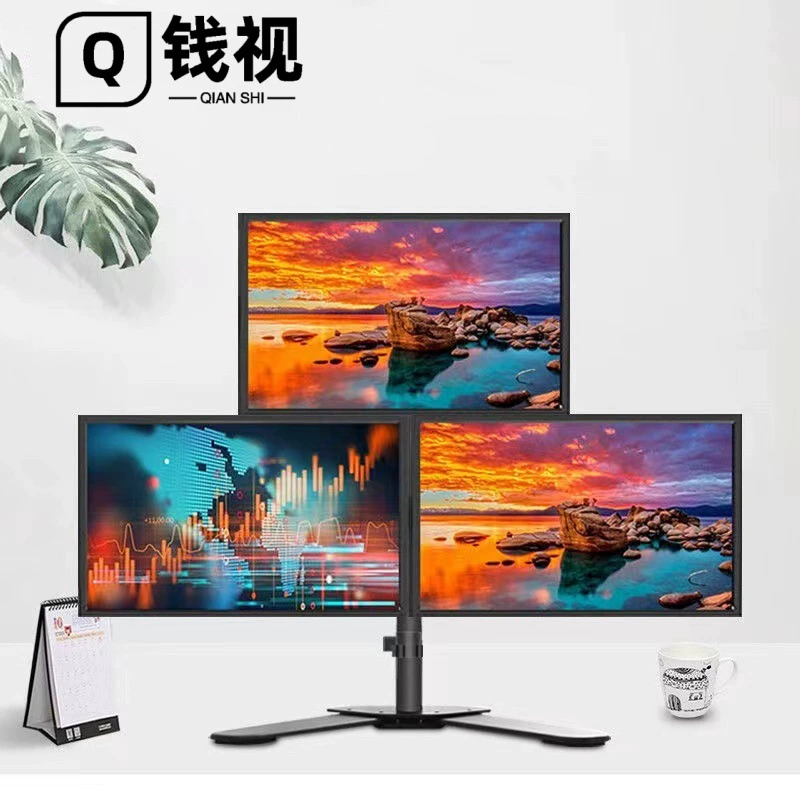 Кронштейн для дисплея 14-27 дюймов, кронштейн для трех экранов, Универсальный вращающийся кронштейн для компьютера с многоэкранным экраном