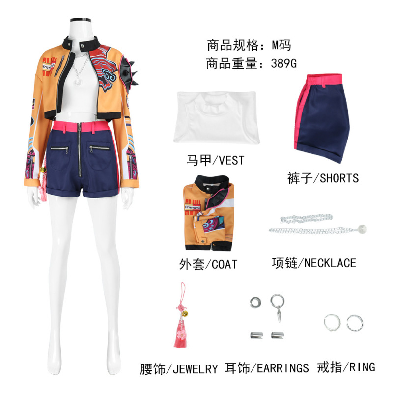 跨境Demon Hunters猎魔女团Golden黑金打歌服 鲁米佐依米拉cos服|undefined