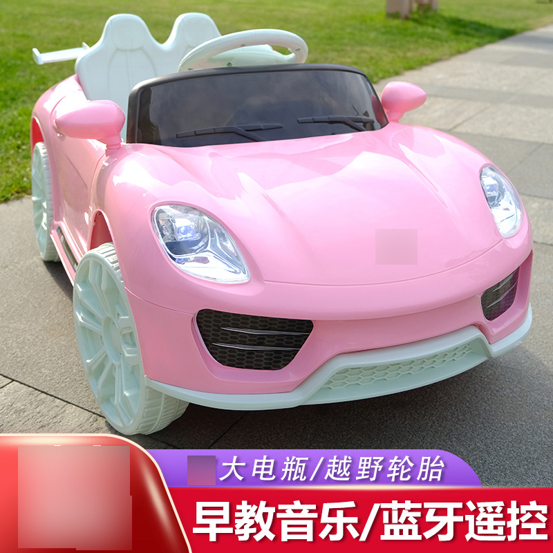Nuevo lindo dibujos animados para niños coche eléctrico de cuatro ruedas de control remoto asiento de coche de carga doble coche asiento de juguete
