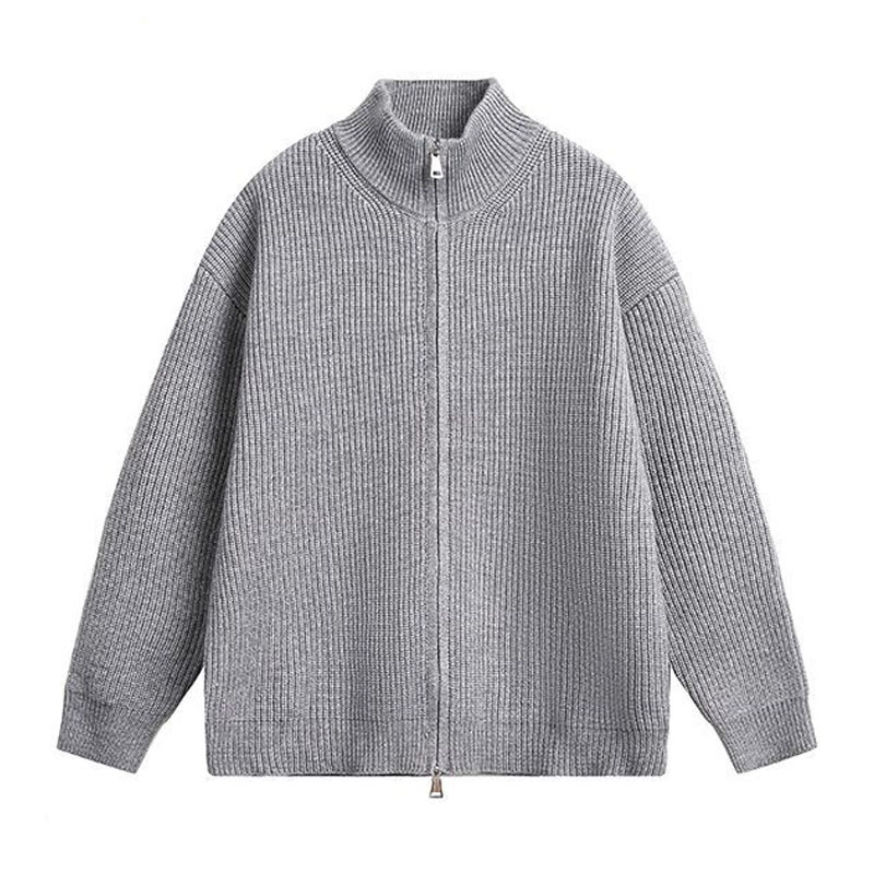 Cárdigan de Punto con Cremallera para Hombre, Poliéster, Transpirable, para Ocio image 6