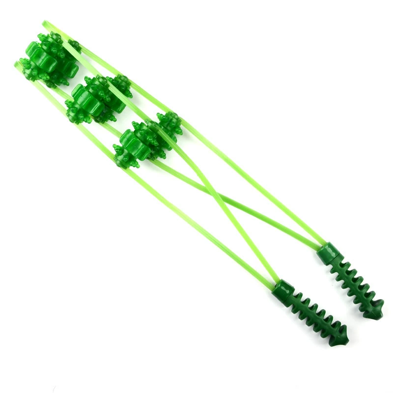 Back massage roller bar, 50 cm, multi-wheel 2–6 rows, green/yellow/blue