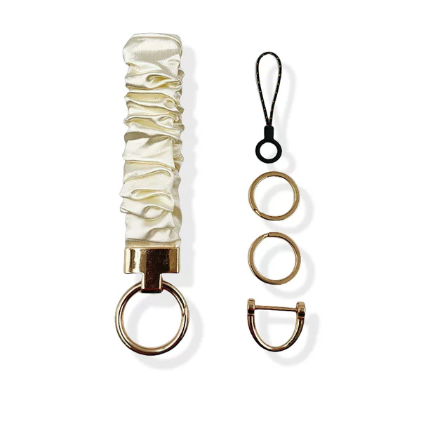 Cross-border new large intestine ring hand with key chain European and American multi-functional fabric elastic hair ring key mobile phone pendant