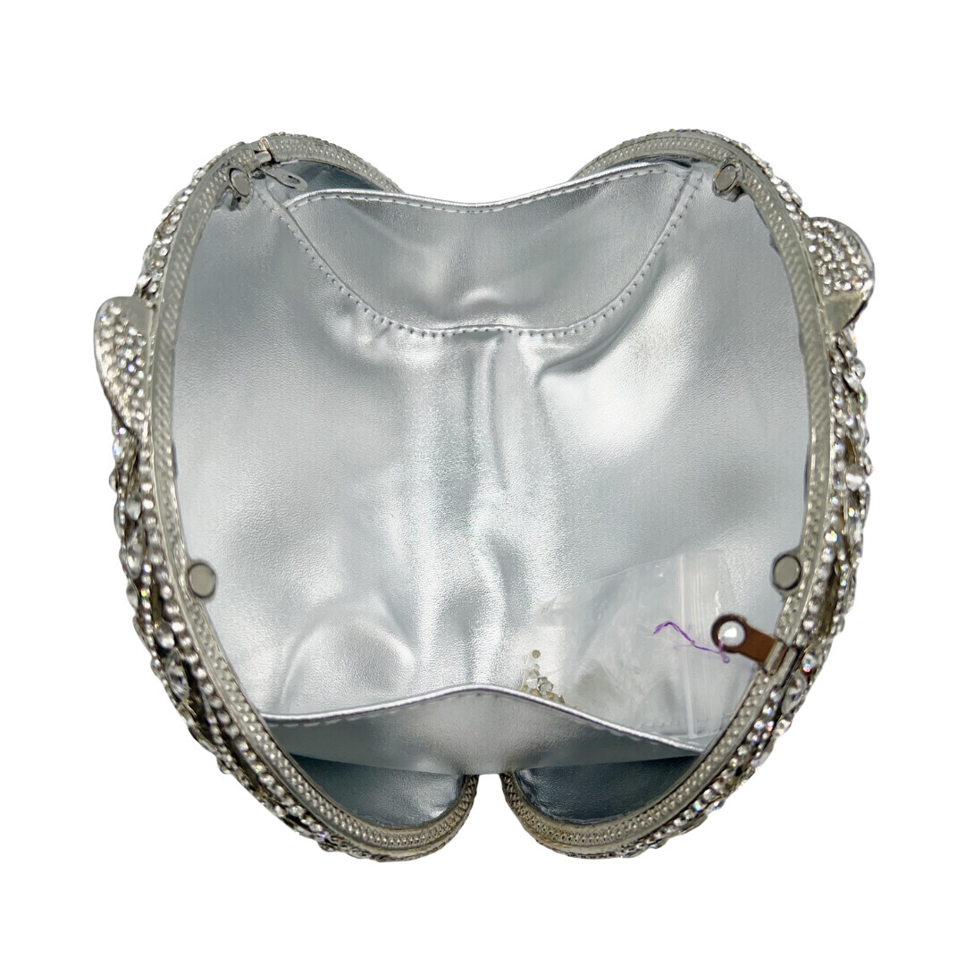 Clutch bag cross-border diamond perforado cristal diamante ventilador divergente cena de lujo bolsa de mano de fiesta plateada