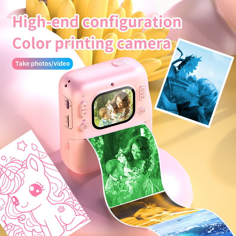 Cross-Border Polaroid Children's Digital Camera Cartoon Mini Photo Video High-Definition Printing Color Printing Camera