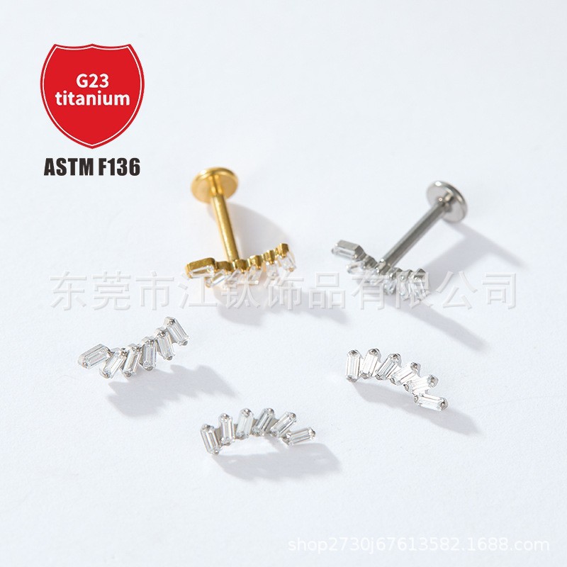 Pointed titanium steel lip stud product view