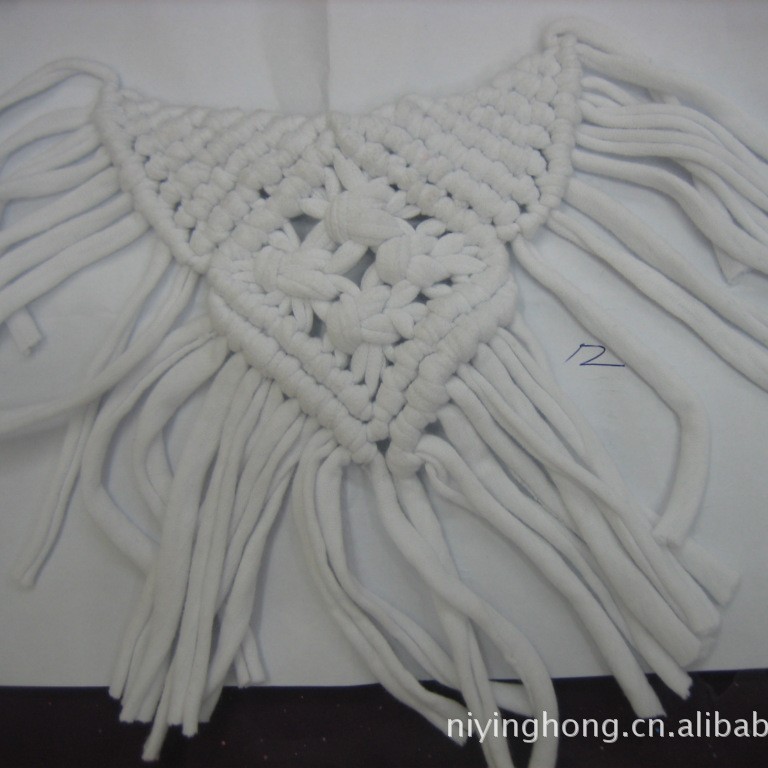 厂家供应手工编织时尚服装胸花配饰辅料衣服饰品针织编织衣领