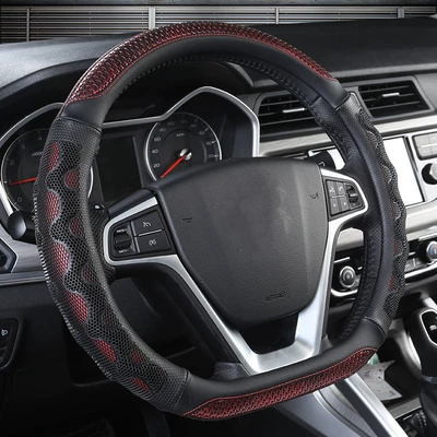 Four Seasons Car Steering Wheel: Steering wheel cover - wine-red-d-type-conventional