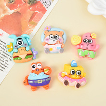 海绵宝宝diy树脂配件卡通公仔发夹奶油胶手机壳贴片配件批发材料
