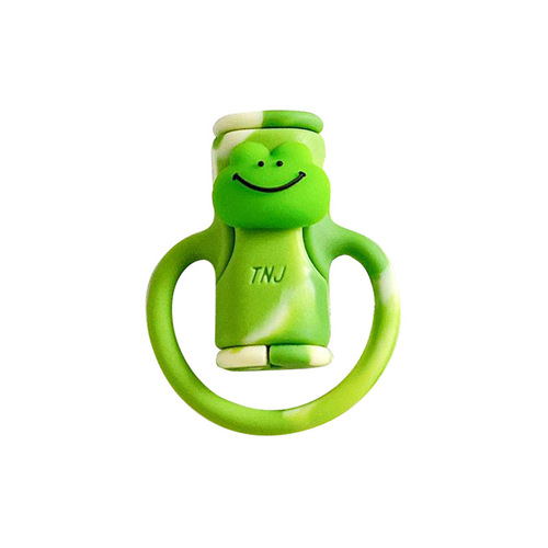Wholesale silicone data cable storage protective case charging cable organizer line fixing device multi-color cartoon mobile phone biting cable holder