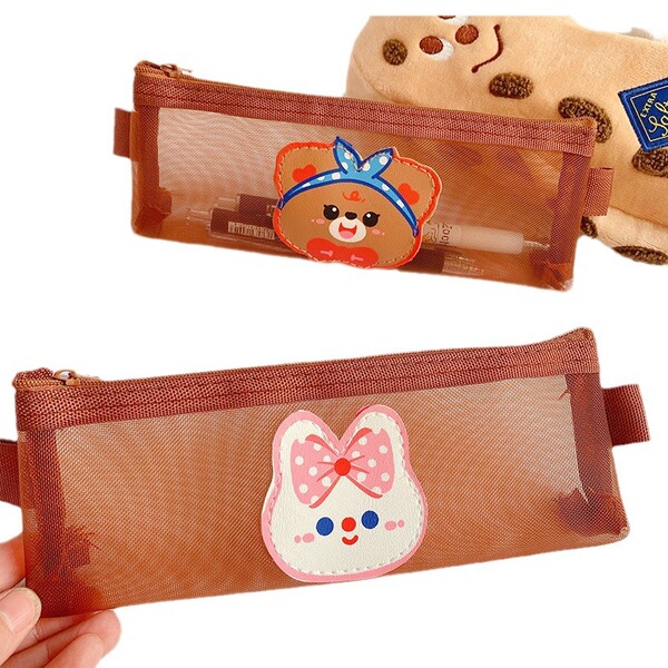 Cute capacious transparent Japanese big pencil case for students