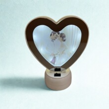 带灯魔镜圆形方形心形相框镜子热升华空白化妆镜摆件印照片耗材