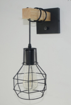 Transfronterizo Amazon lámpara de pared de estilo industrial jaula colgante lámpara de pared regulable granja restaurante bar dormitorio lámpara de madera