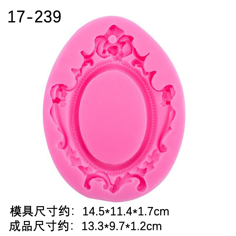 Marco de fotos de encaje en relieve de estilo europeo Marco DIY yeso piedra fragante Fondant chocolate molde de silicona para hornear