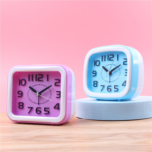 Factory direct square convex alarm clock stereo jump second alarm clock children's bedroom students bedside clock