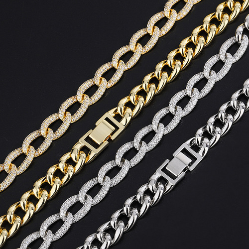 Euro-American Cross-Border Minimalist Chunky Necklace | Hip-Hop Customizable Jewelry | Punk Geometric Bracelet & Necklace Set