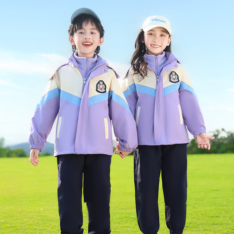夏季小学生校服冲锋衣秋冬班服短袖套装儿童运动会幼儿园园服夏装|undefined