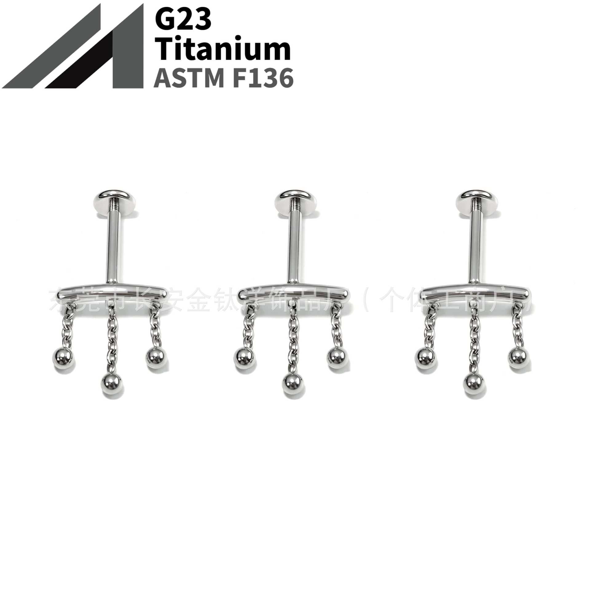 16G labret stud size and finish detail