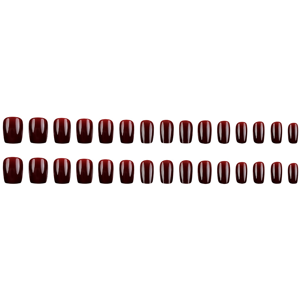 Comercio exterior de otoño y invierno escalera de uñas cortas piezas de uñas mostrando vino blanco rojo carril de uña 30 piezas de uñas falsas europeas al por mayor