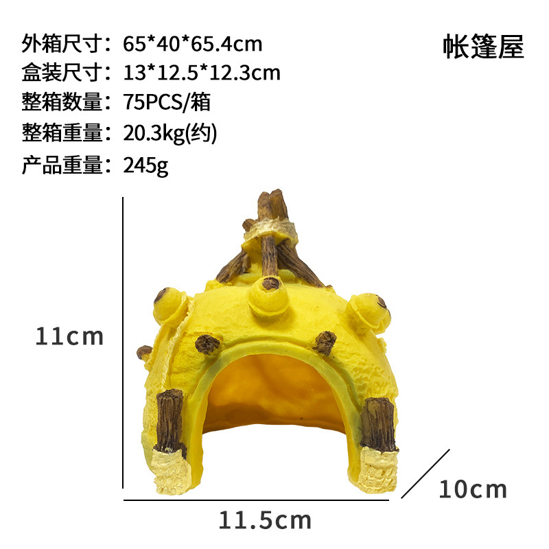 Adornos para Acuarios, Casa de Resina en Forma de Cabaña de Palitos, Decoración Popular Transfronteriza para Acuarios, Creativa Casa de Escondite para Cangrejos