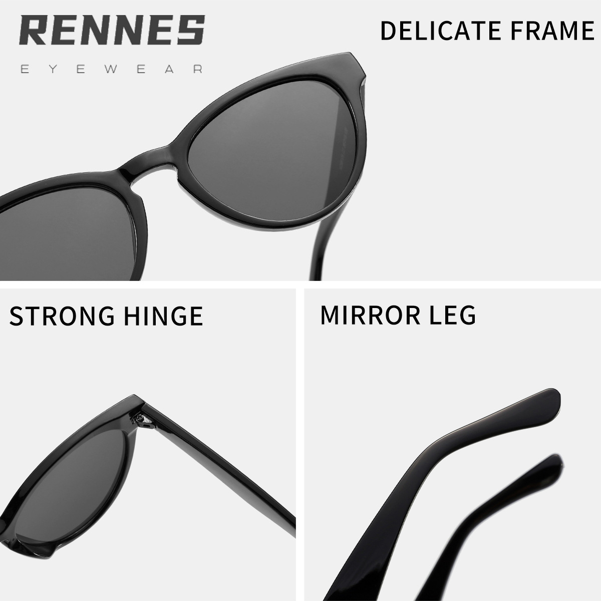 Nuevas gafas de sol pequeñas con ojos de gato retro al por mayor transfronterizas