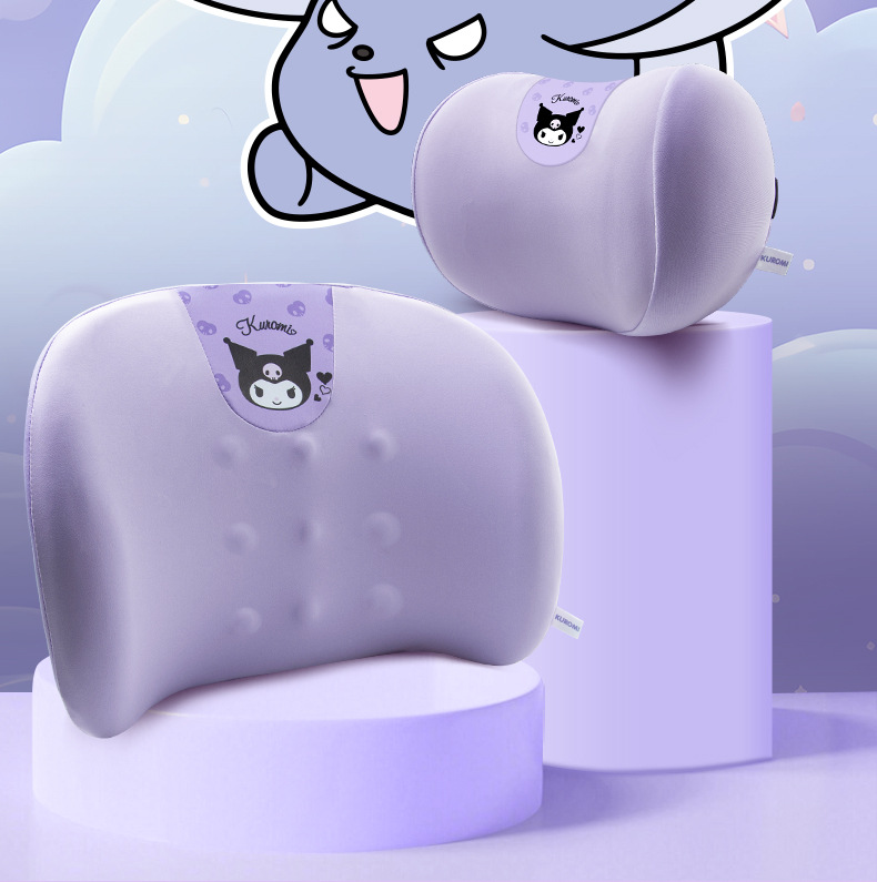 Car Headrest Lumbar Neck Pillow Memory Foam Car Seat Lumbar Pillow Four Seasons Universal Car Cartoon Pillow