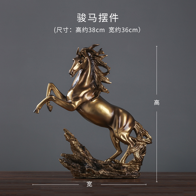 Estatua Decorativa de Caballo de Resina Hecha a Mano para Sala de Estar y Oficina image 9
