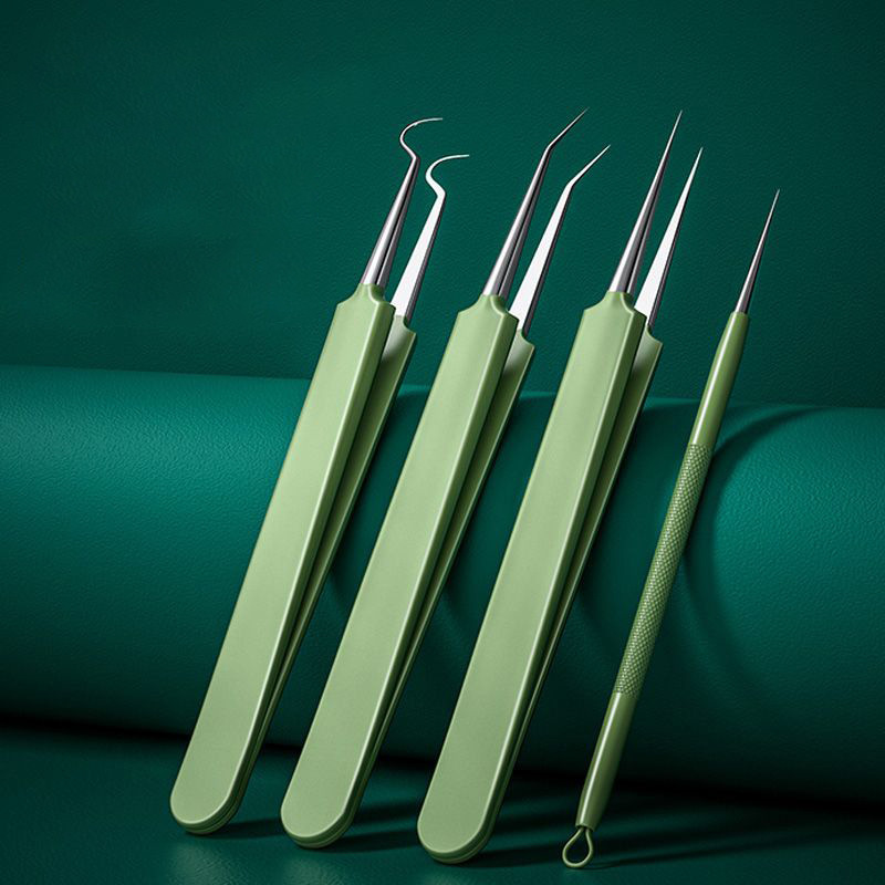 Aguja de acné pinzas de clip de células ultra-agudas para eliminar puntos negros herramienta de acné cerrada