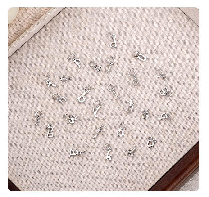 Pendant Jewelry Making Type 5.8*7.8mm Jewelry Making Size DIY Jewelry Accessories Classification 1 Piece 5.8*7.8mm 925 Sterling Silver Letter Polished Pendant