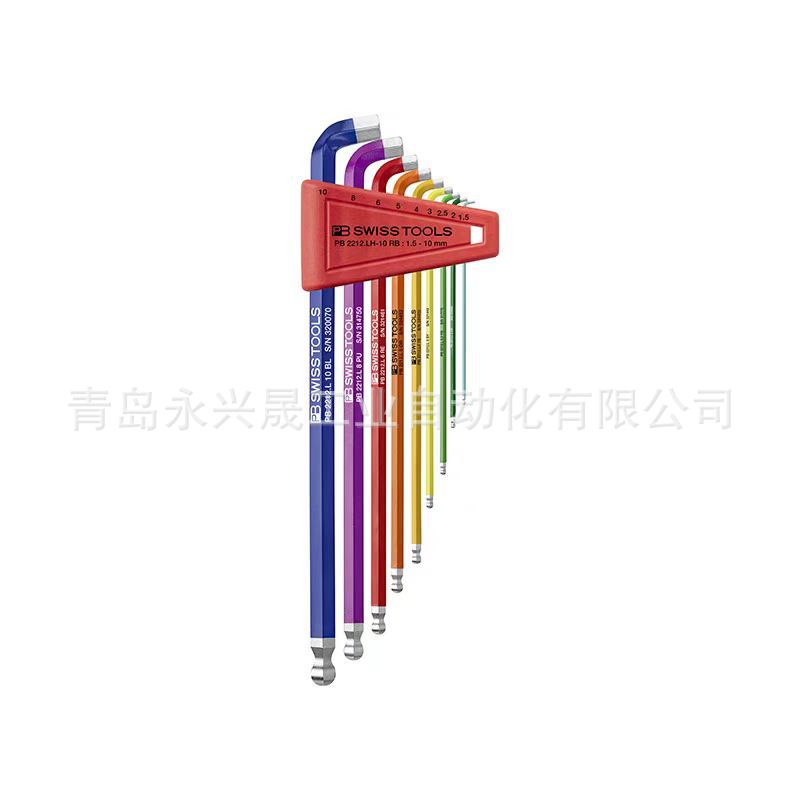 瑞士PB  RainBow 90°–100° L型扳手PB 2222 L RB 用于内六角钉