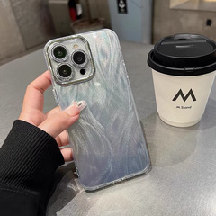 君拉卡通素材适用苹果16Promax手机壳新女款iphone15pro闪粉PC硬