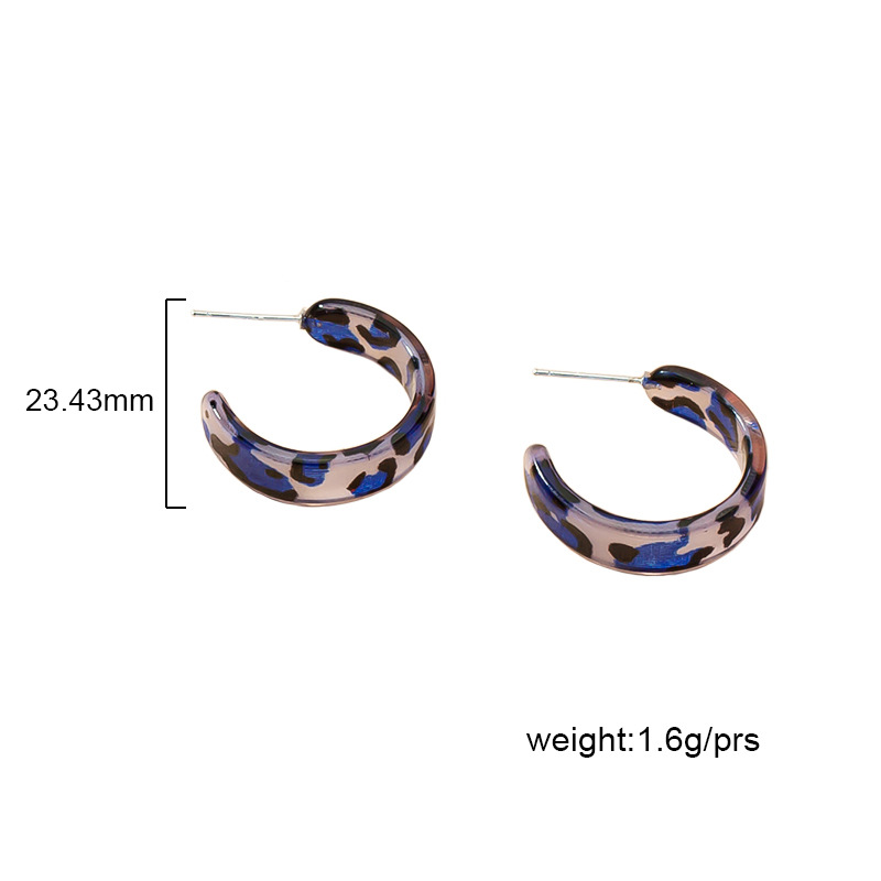 Leopard C-shape Korean Style Earrings Wholesale Nihaojewelry display picture 1