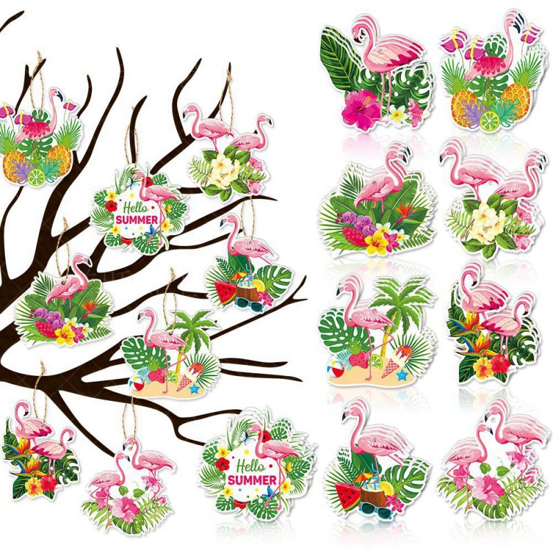 Nueva decoración del partido Hawaiano etiqueta colgante ornamento verano fiesta regalo decoración Flamingo colgante ornamento