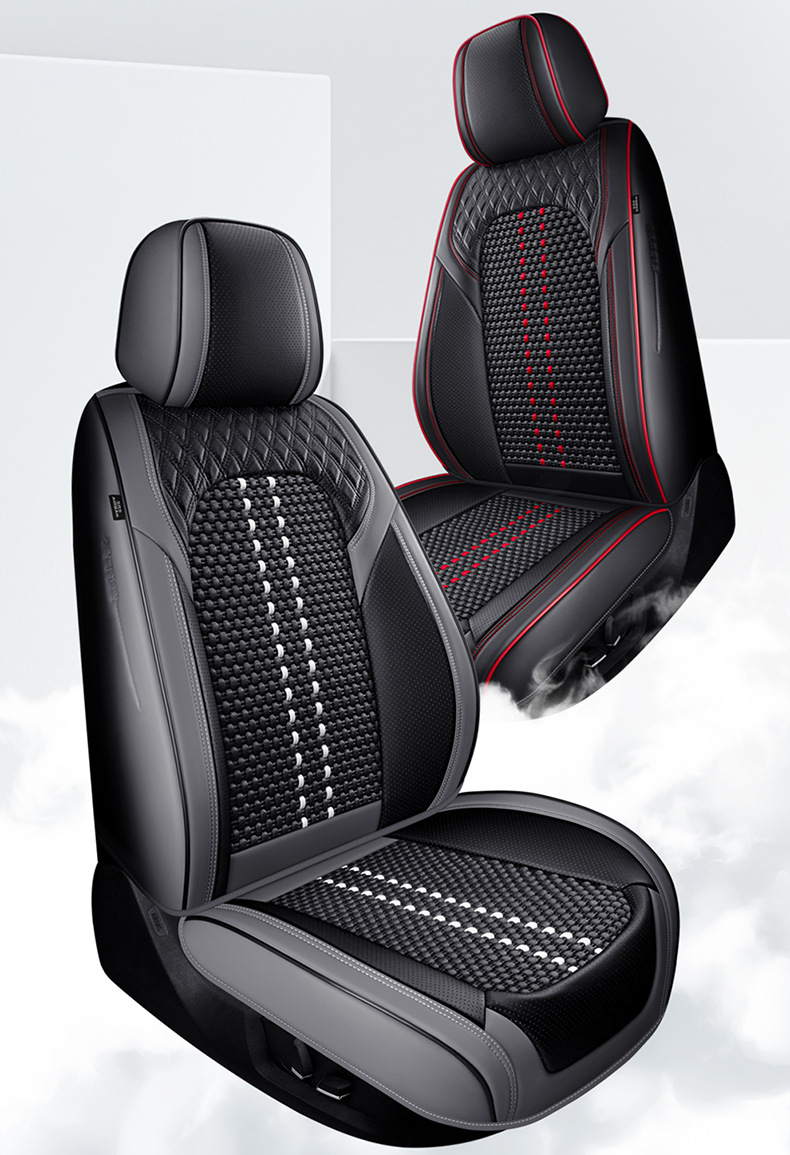 Wow Custom-Made Nappa Leather Diamond-Shaped Seat Cover Ice Silk All-Season Universal Car Five-Seater Seat Cushion Full Surround Seat Cover