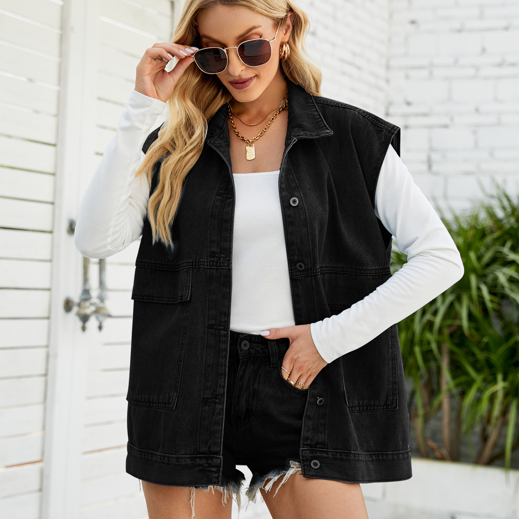 Women's Streetwear Solid Color Pocket Denim Jacket display picture 30