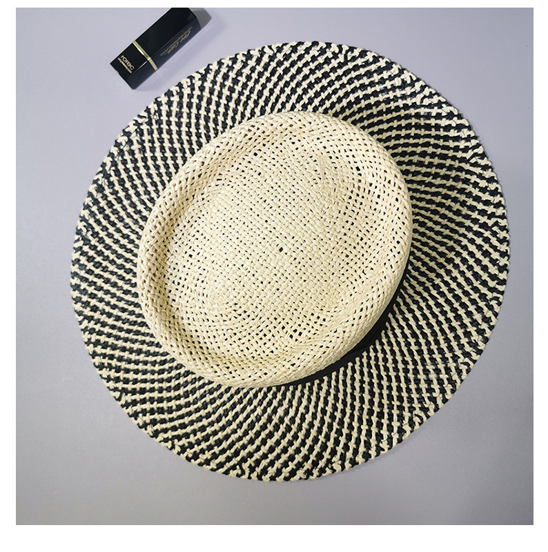 Color Block Pattern Summer, Spring, Autumn Season Women's Gender Basic Style Women's Basic Color Block Big Eaves Straw Hat