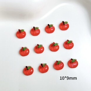 Summer New Product Artificial Apple Manicure Accessories Stereo Cartoon Red Apple Kidsren's Wearable Nail Earrings Accessories