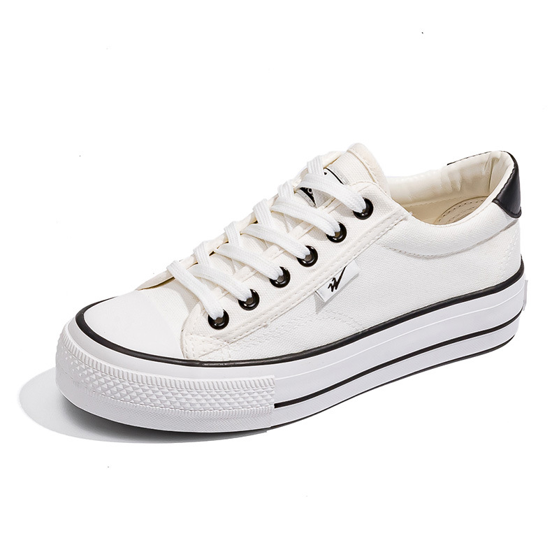 Zapatos de lona de suela gruesa para mujer 2024 primavera nuevo ulzzang estilo coreano zapatos de plataforma versátiles ins zapatos de pizarra pequeños moda