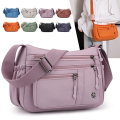 牛津布斜挎包女轻便多层尼龙帆布妈妈包中年女士单肩斜跨小包通勤