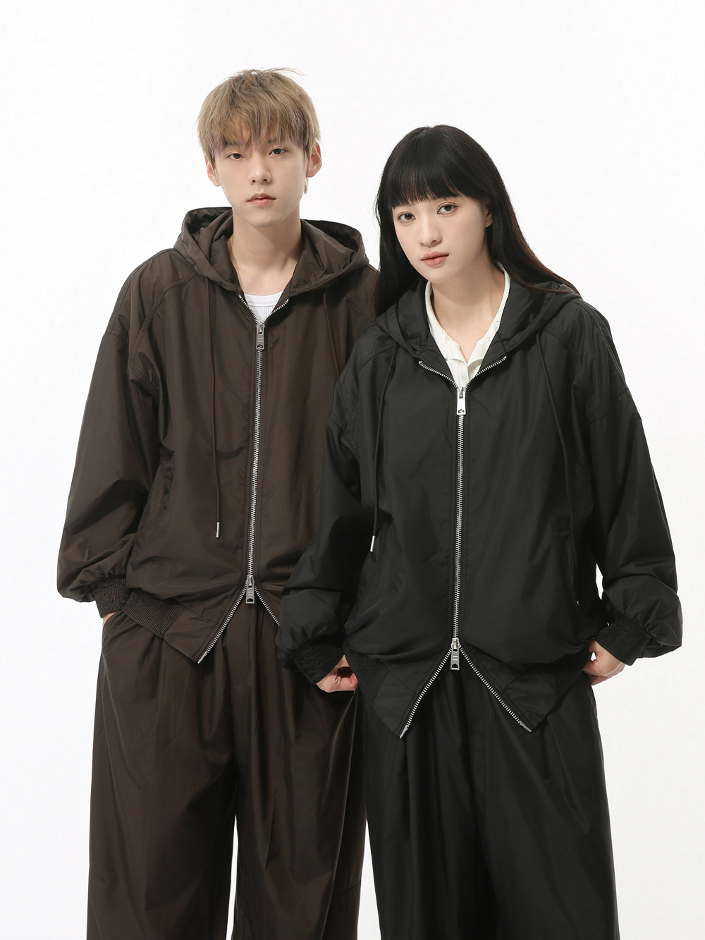 MTLCLOTHES Hombres| Nuevo otoño Hanfengins con capuz cardigan simple pantalones largos casuales set deportivo