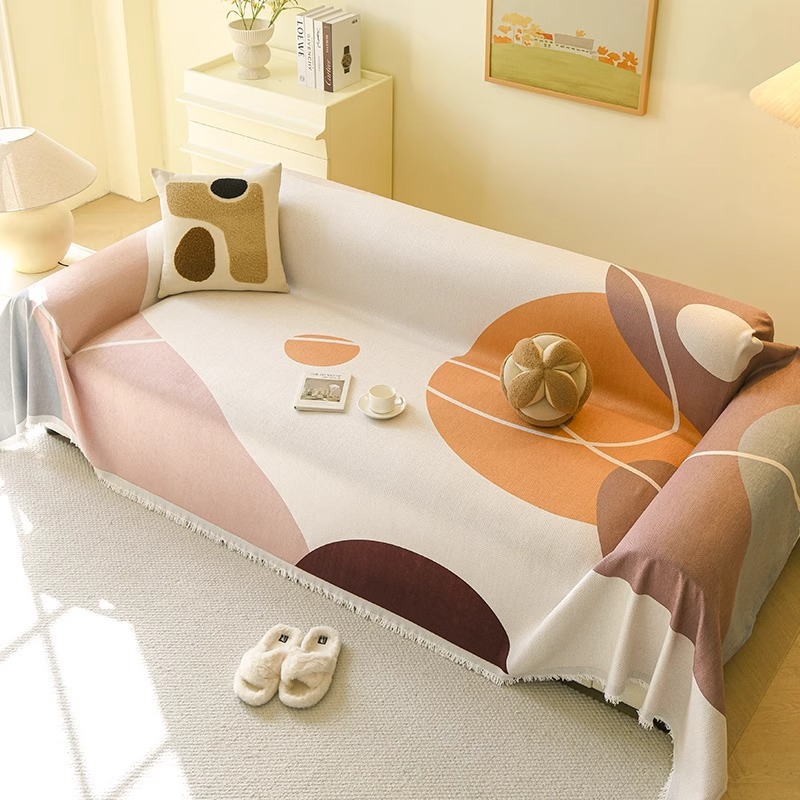Toalla de tela para sofá de estilo ins Four Seasons Universal 2025 Nuevo conjunto de cubierta completa Cubierta universal Cojín de sofá antideslizante