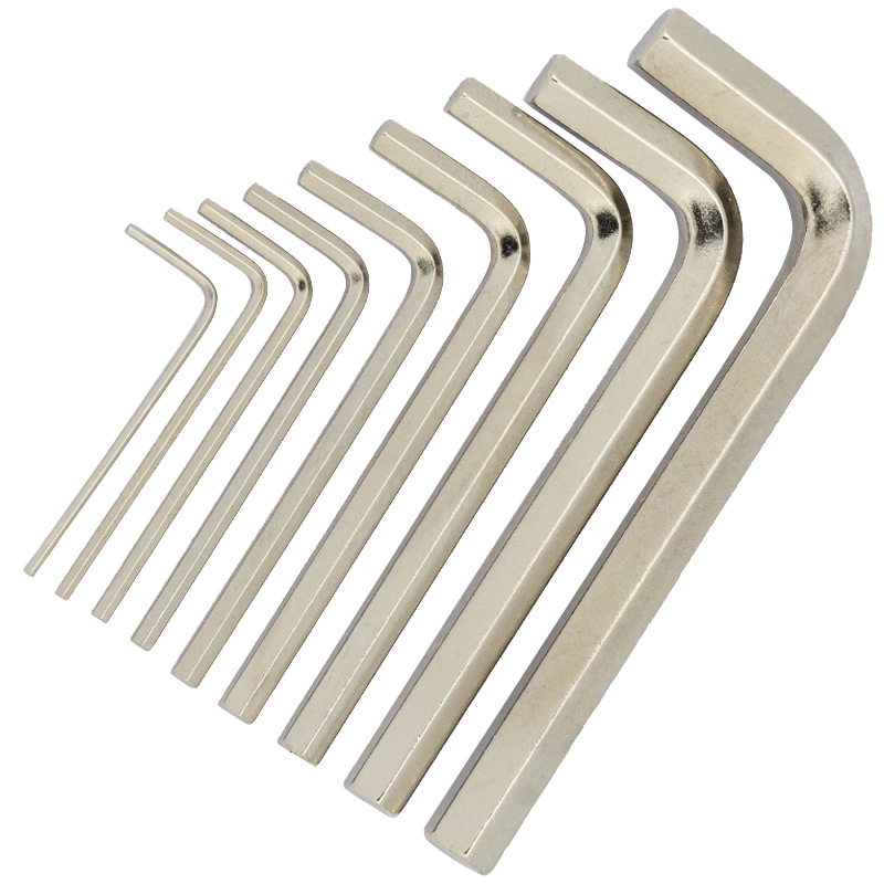 Llave hexagonal niquelada de 0.7-36 mm de la marca Weihao, venta al por mayor de una sola pieza, métrica, en forma de L, 7 llaves pequeñas de cabeza plana hexagonal