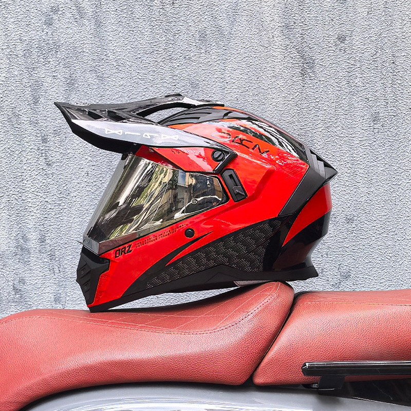 Cascos de Motocicleta Transfronterizos, Cascos de Carretera, Cascos de Una Sola Lente para Hombres y Mujeres, Cascos Integrales de Rally para Carretera y Todoterreno, Cascos para Viajes de Larga Distancia en Motocicleta