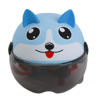 and Electric Bikes, Windproof Design, Motosiklet kaskı (dəbilqə) - blue-dog-with-transparent-mirror