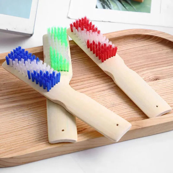 Natural Bamboo Shoe Brush Hard Hair Shoe Washing Brush Carpet Brush Home Bamboo Brush Washing Clothes Cleaning Floor Brush Artifact