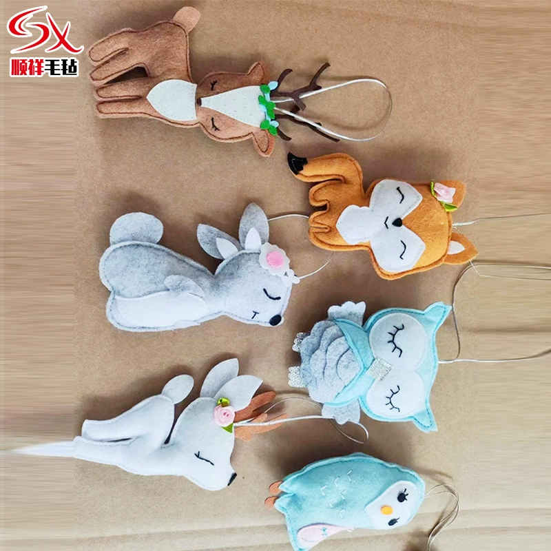 Трансграничные Войлок Кулон Новый Рождественский Мультфильм Животных Игрушка Лось Украшения Войлок Кулон