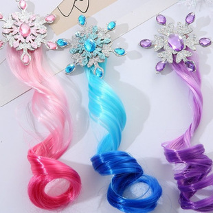 Ice and Snow Princess Children's Jewelry Accessories Snowflake Hair Accessories Gradient Color Curly Hair Headdress